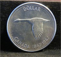 1967 Canada Silver Dollar Centennial Goose Coin