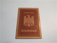 WWII German Workers Booklet Arbeitsbuch w Stamps