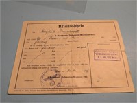 1937 German Army Holiday Soldier Request Form