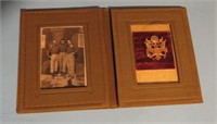 WWII US Army Photo & Cap Badge Folder Soldier