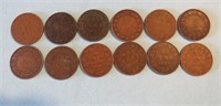 Early 1900s Canada Large Cents Lot 10 Pennies OLD