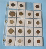 19x Coin Sheet Germany - UK - Austria New Zealand