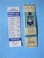 1983 NHL Buffalo Toronto & Lacross Stubs Hockey