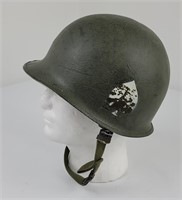 WW2 US Army M1 Helmet 101st Spade Front Seam