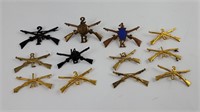 Lot of WW1 Infantry Officers Collar Insignia