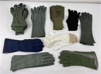 Lot of Military leather and Cloth Gloves