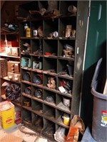 Metal Cubby Cabinet w/ Contents