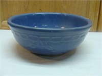 Antique Stoneware Blue Bowl Chain Link USA