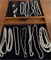 12 Beaded - Pearl Like Costume Jewelry Necklaces