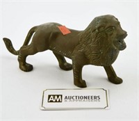 Lot #580 - Figural brass lion desk/table