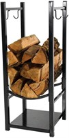 Sunnydaze Firewood Log Rack with Tool Holder Hooks