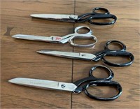 Lot of 4 Sewing Scissors/Shears
