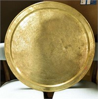 Lot #629 - Large brass etched tray 28”