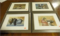 Lot #641 - Set of (4) framed duck prints: