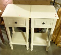 Lot #645 - Pair of single drawer whitewash