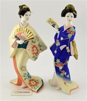 Lot #653 - (2) Japanese Hakata Bisque dolls 14"