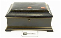 Lot #657 - Vintage leather wrapped dresser top