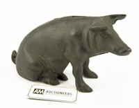 Lot #664 - Cast iron figural piggy bank 10”