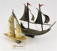 Lot #681 - (2) Oriental style sailing ships,