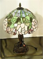 Lot #688 - Tiffany style faux slag glass table