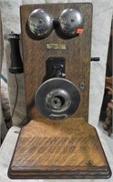 Lot #546 - Western Electric Co. antique Oak wall