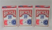 TY 3- Bicycle Poker Chip 100 Count Sets