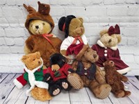 Lot of 7 "Festive Teddy Bears" Good Condition