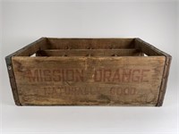 Metal Banded Mission Orange Soda Crate
