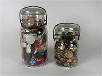 2 Jars filled with buttons