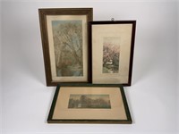 3 Wallace Nutting Colored Prints