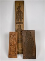 3 Carved Wood Molds