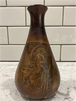 Antique Milk Glass Picture Vase