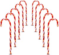 GEJRIO Christmas Candy Cane Pathway Markers Lights