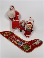 Vintage Santa’s, Stocking & Elf