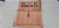 1932 Newspaper "Song Hits"