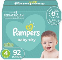 Diapers Size 4, 92 Count - Pampers Baby