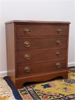 Small Vintage Dresser with Faux Leather Top