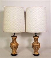 Pair of Stylized Enamel Lamps