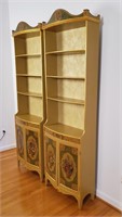 Pair of Decoratively Painted Bookcases