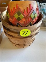1/2 Bushel Baskets and Flower Pots