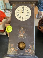 Battery Operated Rosemalled Wall Clock