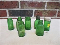 7 Green Jars & Bottles