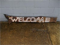 67" Long Welcome Reclaimed Wooden Sign