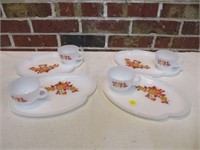 8 Pc Luncheon Set - 4 plates & 4 cups