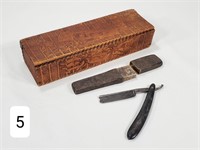 Wooden Ties Box & Straight Razor