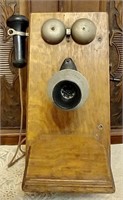911 - VINTAGE WALL TELEPHONE 18"