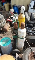 Oxy/acetylene cart w/empty bottles