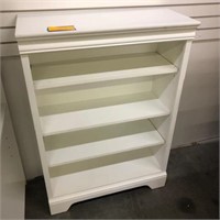 WHITE WOOD SHELVING UNIT - 32" WIDE X 14" DEEP X 2