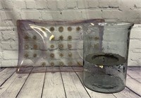 New Hurricane Glass Candle Holder / Glass Plate