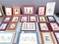 Assorted Embroidered Framed Pictures